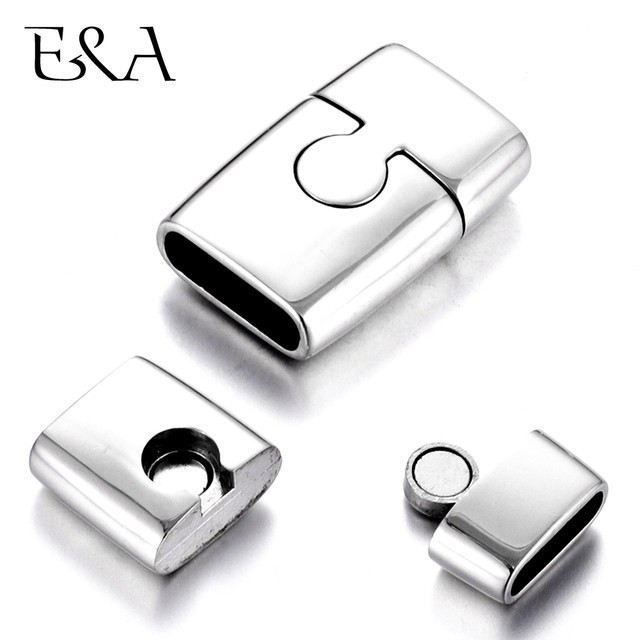 2pieces Stainless Steel Magnetic Clasps 10*3mm Hole Leather Cord Connector Clasps  Magnet DIY Bracelet